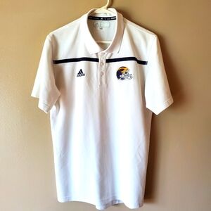 Adidas U of M Michigan Wolverines Mens M White Climalite Polo Shirt